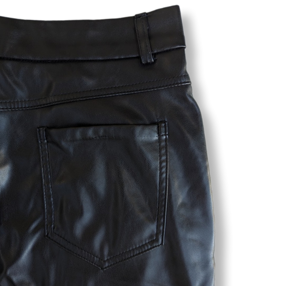 Faux Leather Split Knee High Waisted Pants Shein sz S - Picture 6 of 7